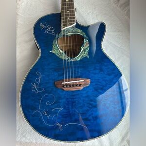 Luna Fauna Dolphin Cutaway Acoustic/Electric Guitar-Transparent Azure*Brand New*